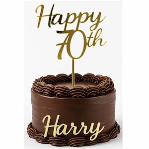 Personalised acrylic name charm and age cake topper | Custom script name cake topper Handmade cake decorations - Custom Birthday Cake Topper