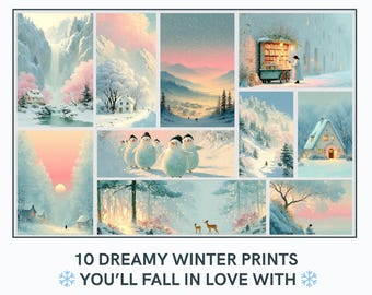 Winter Wonderland Prints – Cozy Cottagecore Scenery (Digital Download)