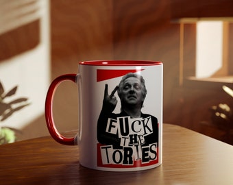 Rik Fuck the Tories Two-Tone Coffee Mugs, 11oz