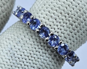 Tanzanite Ring Natural Gemstone | Sterling Silver Handmade Ring | Blue Violet December Birthstone