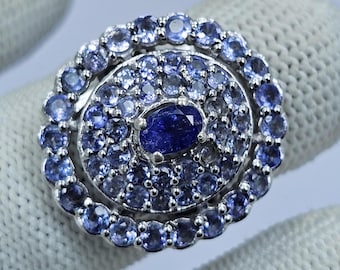 Natural Tanzanite Ring: 925 Sterling Silver, Gemstone Jewelry