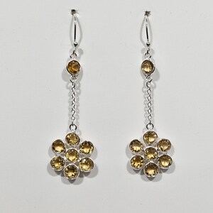 Citrine Earring - Solid Sterling Silver 925 Earring - Beautifully Made With High Quality Genuine Citrine Gemstone - Labour Day Gift Item