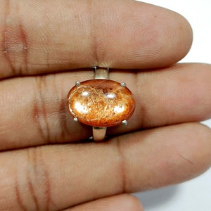 AAA Sunstone Ring, 925 Silver Ring, Gemstone Ring, Oval Sunstone Ring, Sunstone Silver Ring, Anniversary Ring, Wedding Ring, Promise Ring