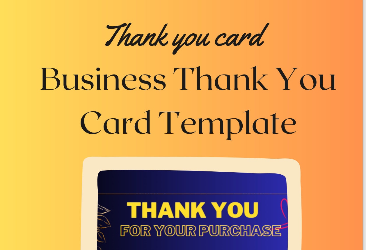 Thank You Business Card Templates Etsy