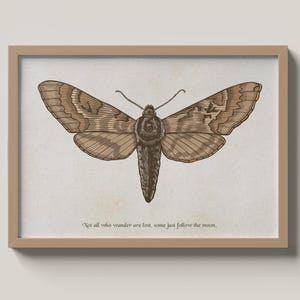 Vintage Moth Clipart – Wall Art Printable – Boho Gothic Decor – Nature Aesthetic Digital Download