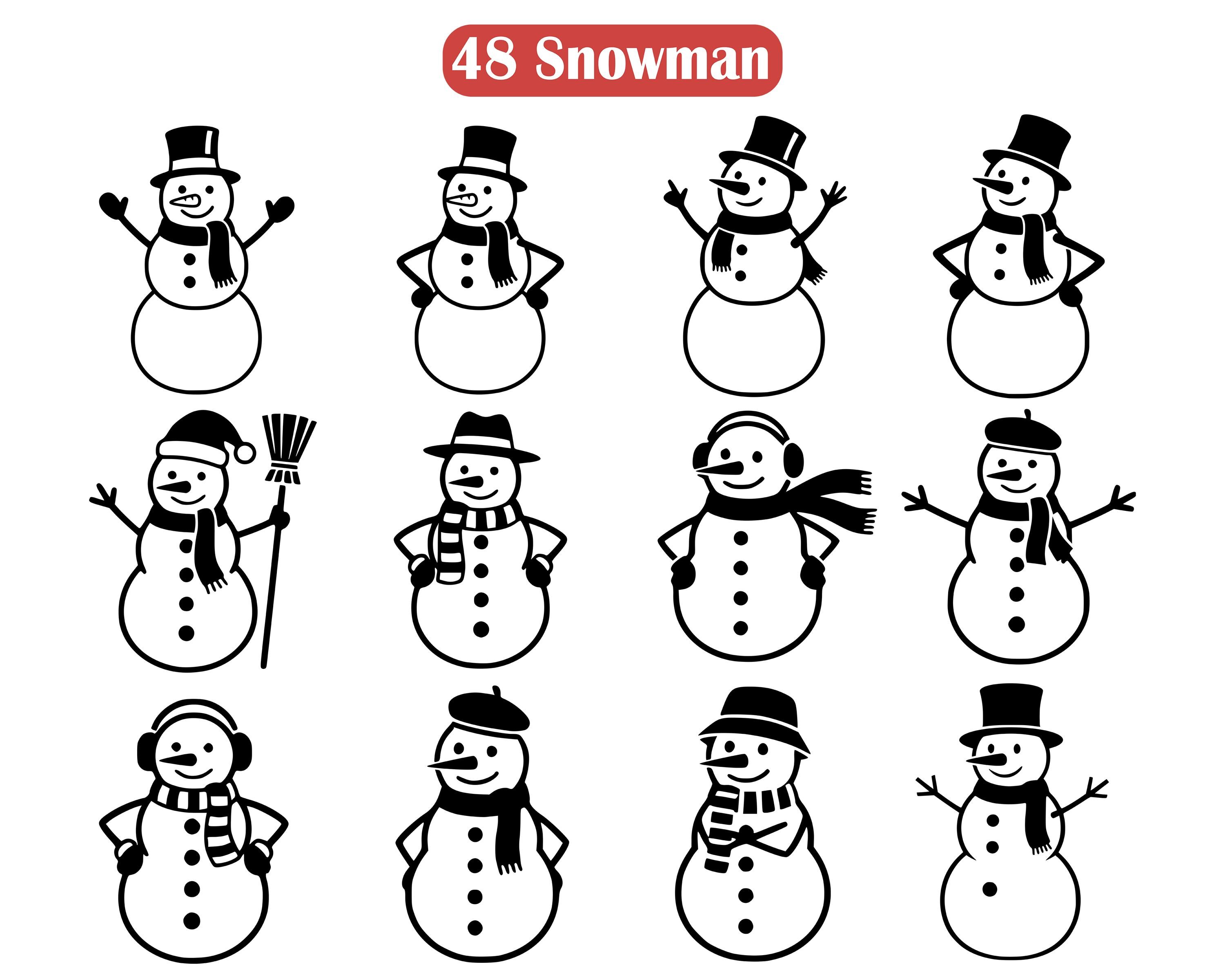 Snowman SVG Clipart Bundle for Cricut, Laser Cut and Holiday Crafts - Etsy