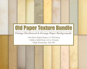 Vintage Paper Texture Bundle: Grunge Parchment Digital Papers (Digital Download)