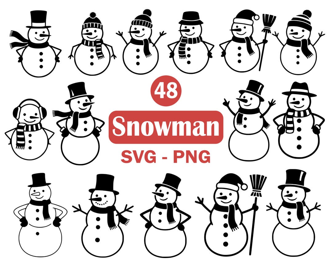 Snowman SVG Clipart Bundle for Cricut, Laser Cut and Holiday Crafts - Etsy
