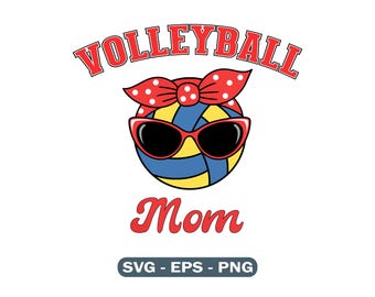 Volleyball SVG - Volleyball Mom Clipart for T-Shirt Design and Sublimation