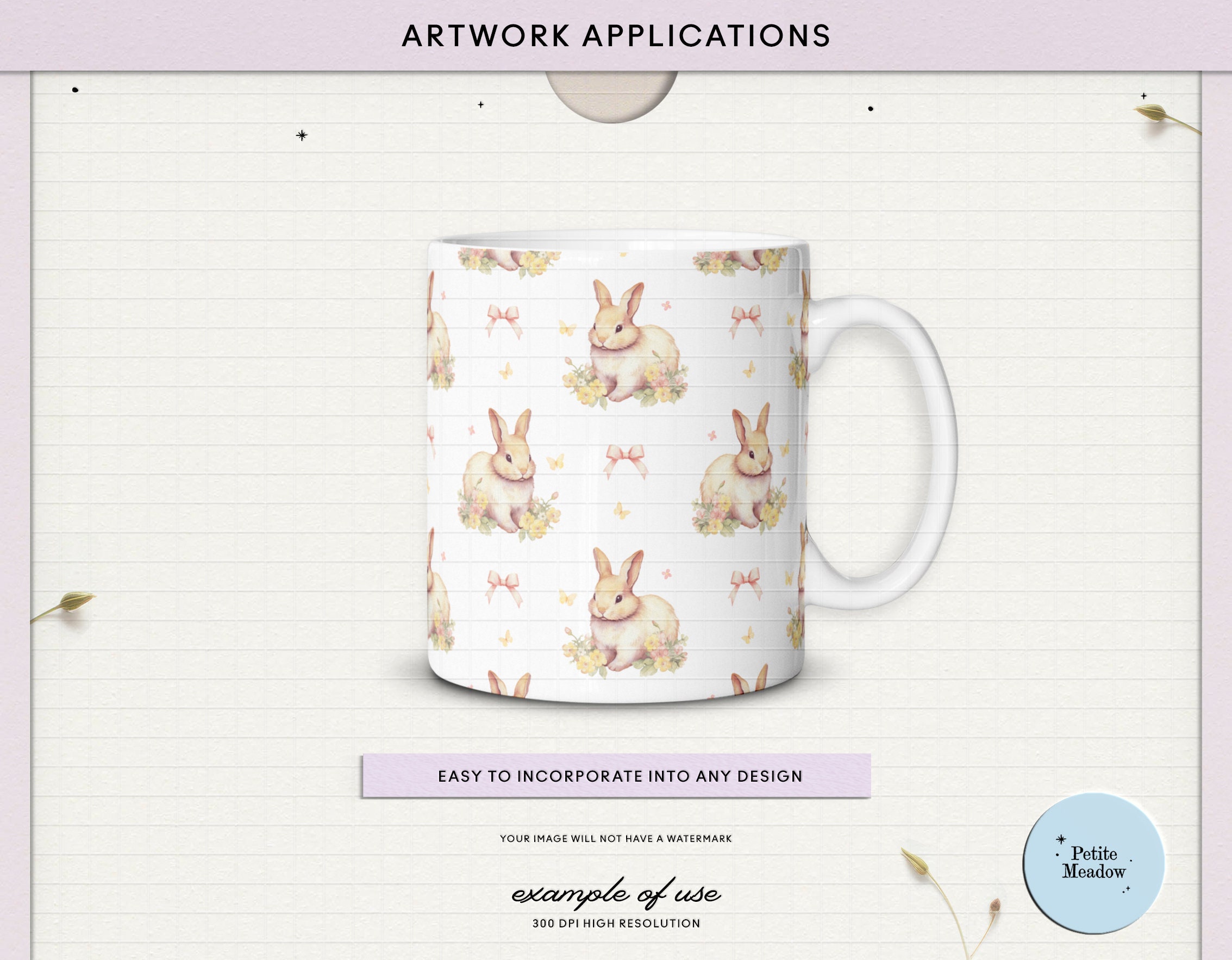 Watercolor Pastel Easter Digital Paper Pack, Spring Bunny Seamless ...