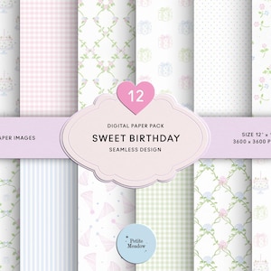 Wasserfarbe Floral Pastel Geburtstag Digitales Papier Nahtlos Shabby Chic Pastell Bedruckbares Papier Ditsy Blumen Scrapbook Papier Party Junk Journal