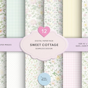 Vintage aquarel roze bloemen digitaal papier naadloos shabby chic afdrukbaar papier pak gele ditsy bloemen plakboek bijen papier ongewenste dagboek