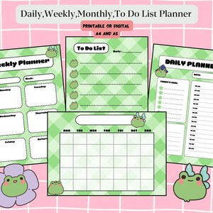 Frog Daily Planner Weekly Planner Monthly Planner Kawaii - Etsy
