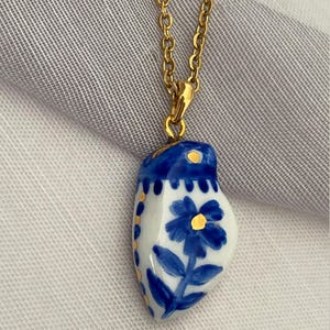 Bird Pendant, Unique Gift, Bird Charm, Animal Pendant, Blue Charm, Porcelain Pendant, Handmade Gift, Bird Necklace, Gift For Bird Lovers
