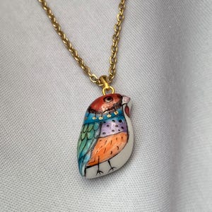 Bird Pendant, Porcelain Charm, Bird Lover Gift, Handmade Charm, Unique Gift, Animal Lover, Gift For Wife, Necklace Pendant, Bird Charm