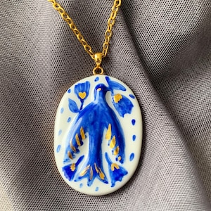 Blue Bird Charm, Handcrafted Pendant, Bird Lover Gift, Animal Pendant, Inspirational Gift, Nature Lover, Bird Pendant, Animal Necklace