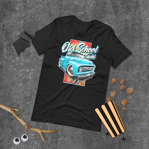 Unisex T-Shirt Cartoon 1956 Ford F100 Truck (Baby Blue)