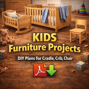 Projets de meubles pour enfants : plans de bricolage pour berceau, lit de bébé, chaise (PDF)