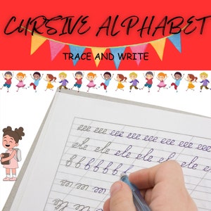 Cursive alphabet book for kids ,Kids preschool eBooks, Children Book, Activity Worksheet, cursive write, eBook In PDF File, Instant Download