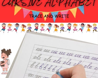 Cursive Alphabet Book for Kids: Trace & Write Activity Worksheet (PDF)