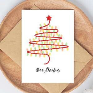 Carte d'empreinte digitale de sapin de Noël, carte de Noël bricolage pour enfants, décoration de chambre d'enfant personnalisée, souvenir pour tout-petit, téléchargement immédiat, cadeau grand-mère, cadeau maman