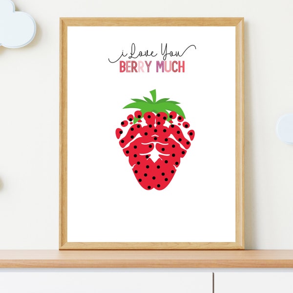 I Love You Berry Much Card Handprint - Etsy