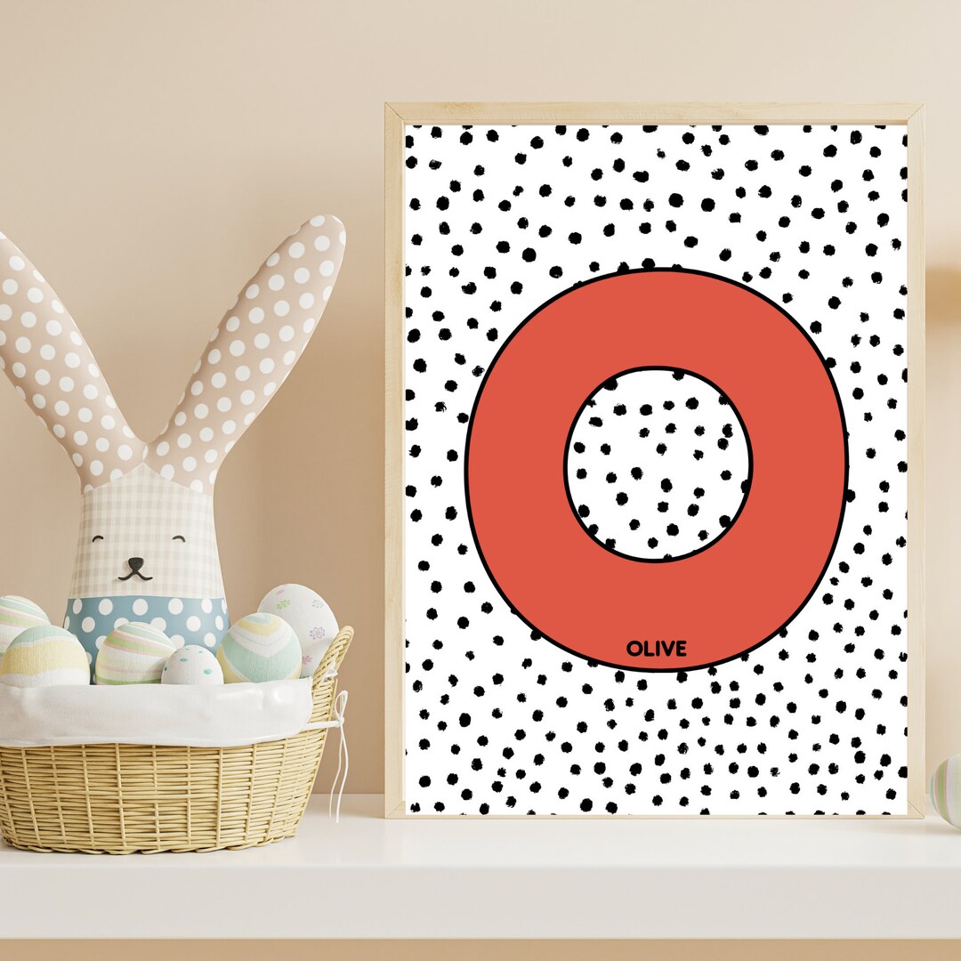 Custom Kids Wall Art, Personalized Initial Print Art, Kids Name Wall