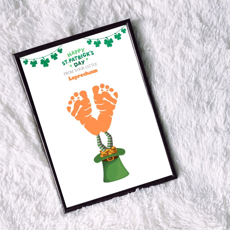 baby footprint crafts st patricks day