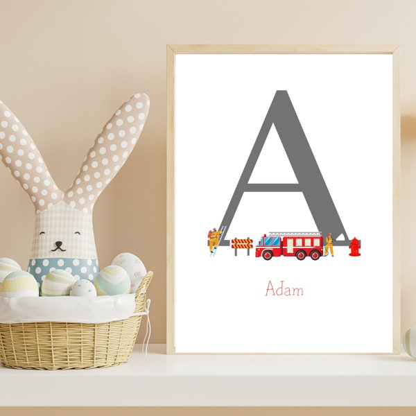 Custom Nursery Wall Art, Baby Name Wall Art, Personalized Initial Print, Boy Room Wall Art, Girl Room Decor, Nursery Decor, Baby Shower Gift