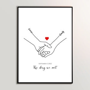 Custom Couple Hands Print: Minimalist Line Art (Digital Download)
