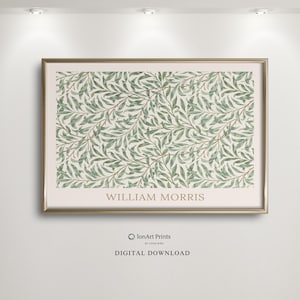 William Morris Willow Bough Printable Wall Art, Botanical Arts & Crafts Decor, Vintage Nature-Inspired Digital Download, Big Horizontal Art