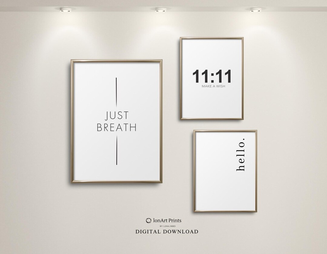 Picture of Minimalist Typography Wall Art Set, Black and White Quote Prints ...
