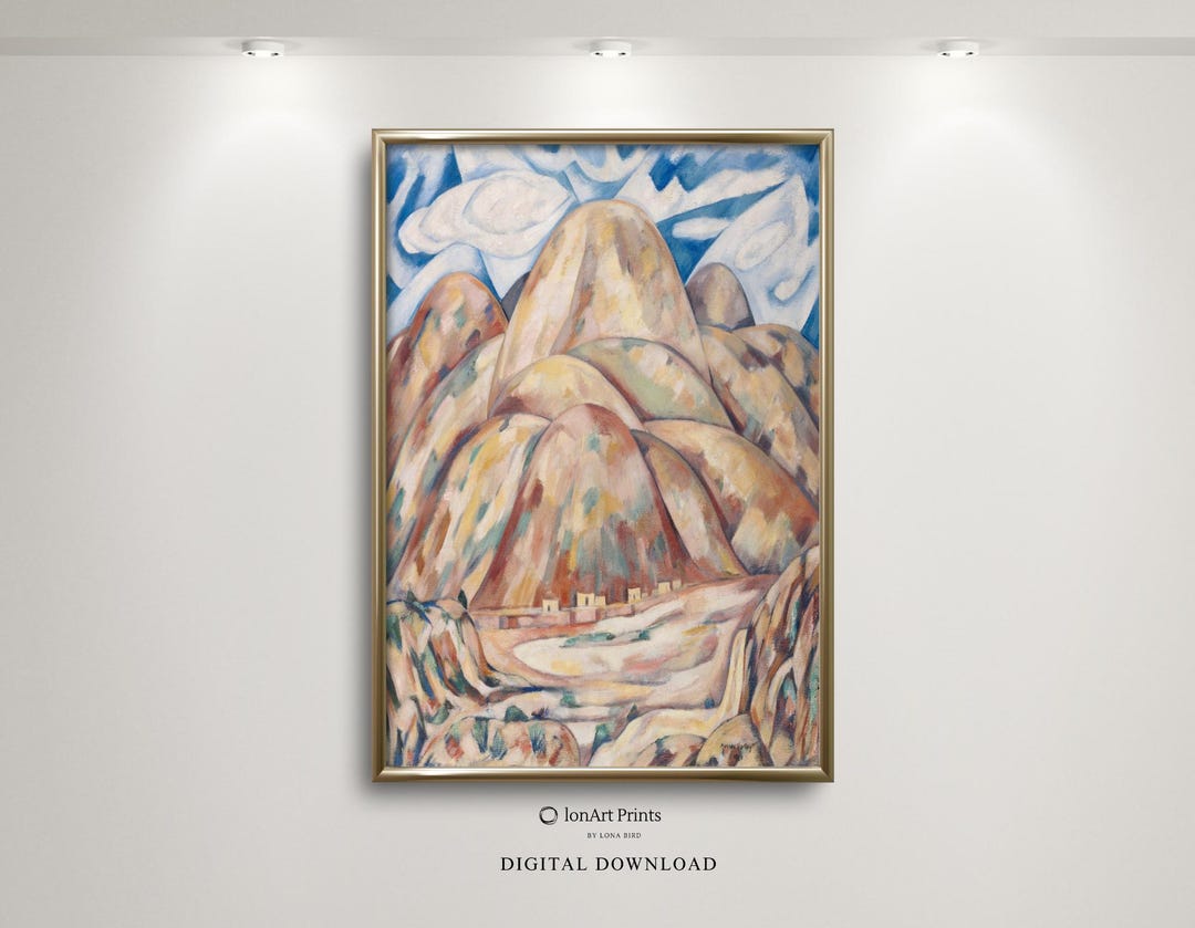 Abstract Desert Landscape Printable Wall Art, Modernist Mountain ...