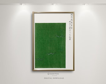 Måsar Yatsuo, japanskt träblockstryck, vintage asiatisk konst, minimalistisk väggdekor, traditionell Ukiyo-e-affisch, Japandi Wabi Sabi-konstverk