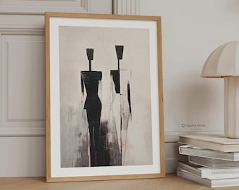 Lámina decorativa abstracta romántica para pared, ideal para quienes se mudan juntos (descarga digital).
