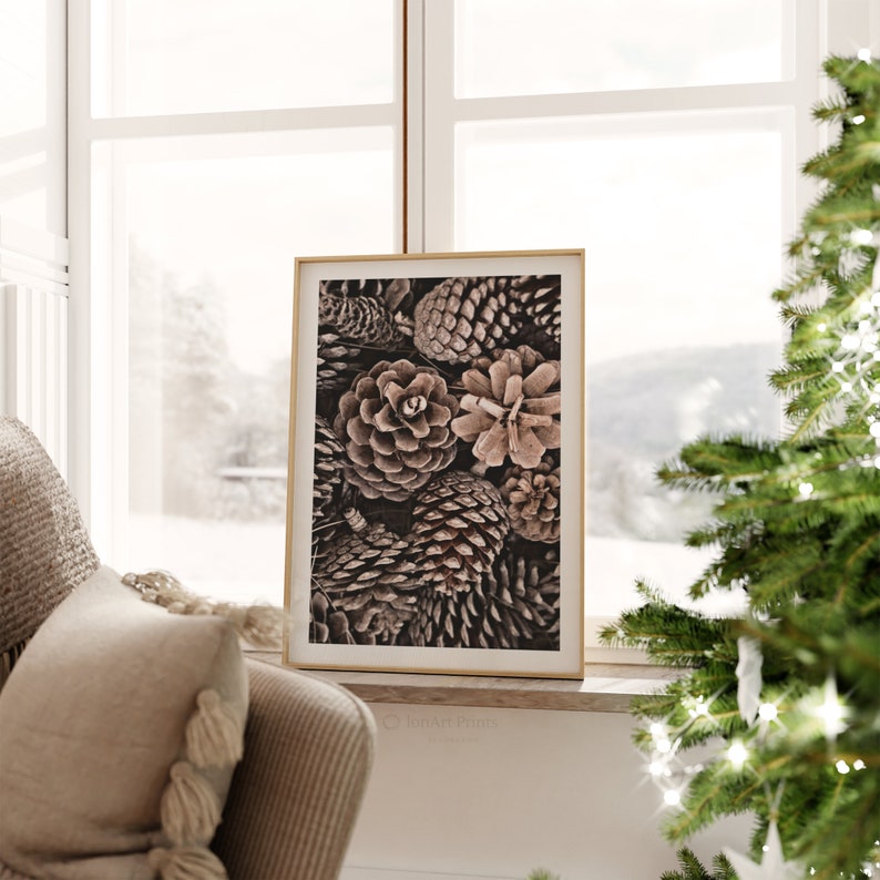 Highquality PRINTABLE Pine Cone Photo Poster, Winter Forest Scent