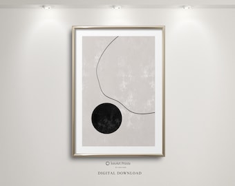 Minimalist Abstract Wall Decor, Printable Art, Scandinavian Modern Geometric Print, Neutral Bauhaus Digital Download, Japandi Home Art