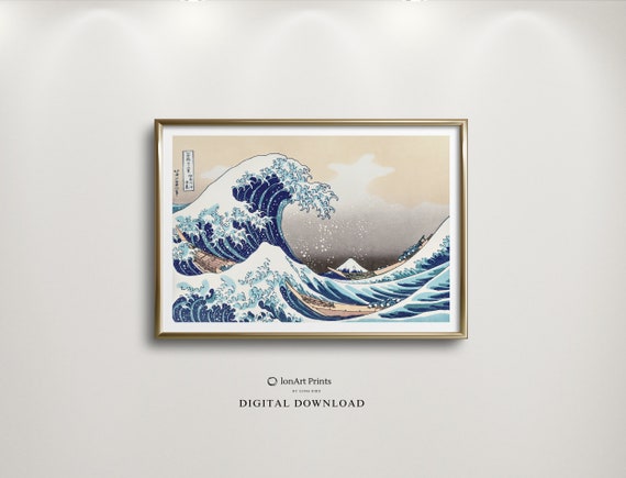 葛飾北斎「神奈川沖浪裏」木版画（デジタルダウンロード） - Etsy 日本