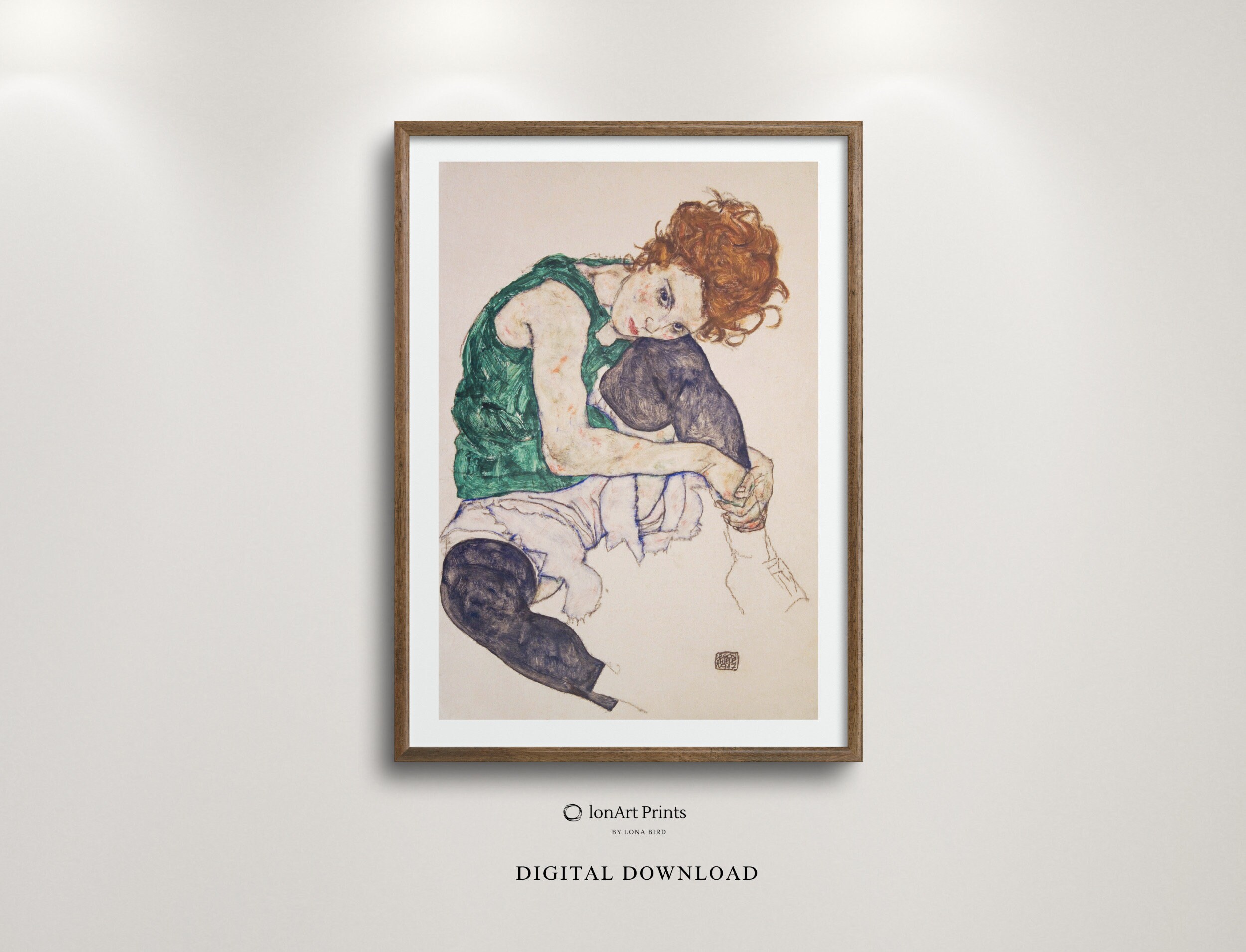 Egon Schiele 線画 木製フレーム付き Egon Schiele 線画 木製フレーム付き Egon Schiele Fine Art