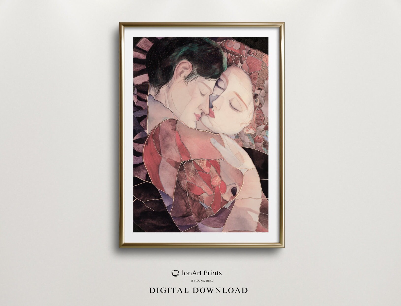 Amour Mixed Media Painting - Perfect Valentine's Day Gift, Love Art for Soulmates, PRINTABLE, Digital Artwork for Lovers, Bedroom Artwork