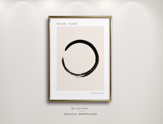 Zen Buddhism Art, Wabi Sabi Abstract Enso Symbol, Japandi
