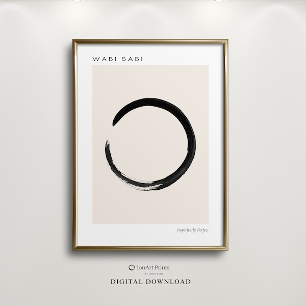 Zen Buddhism Art, Wabi Sabi Abstract Enso symbol, Japandi Ink Stroke, Minimalist Japanese Spiritual Art, Mindfulness, Meditation PRINTABLE