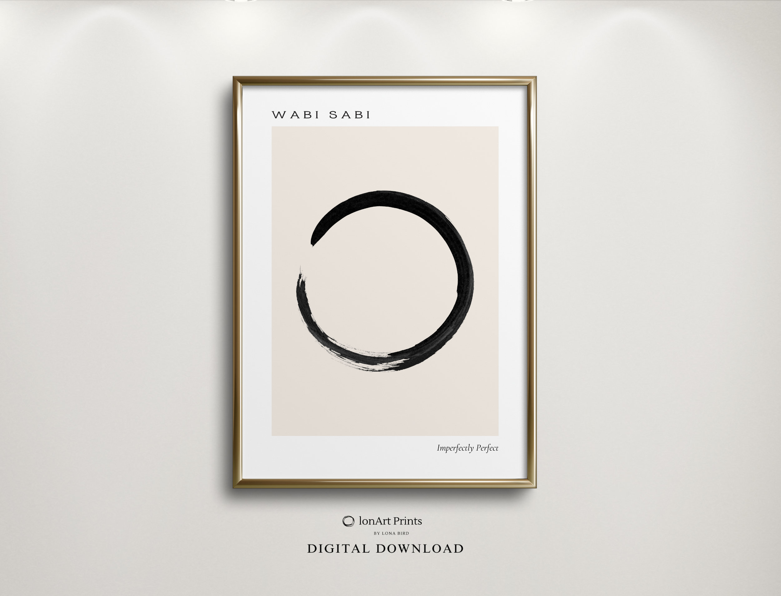 Zen Buddhism Art, Wabi Sabi Abstract Enso Symbol, Japandi