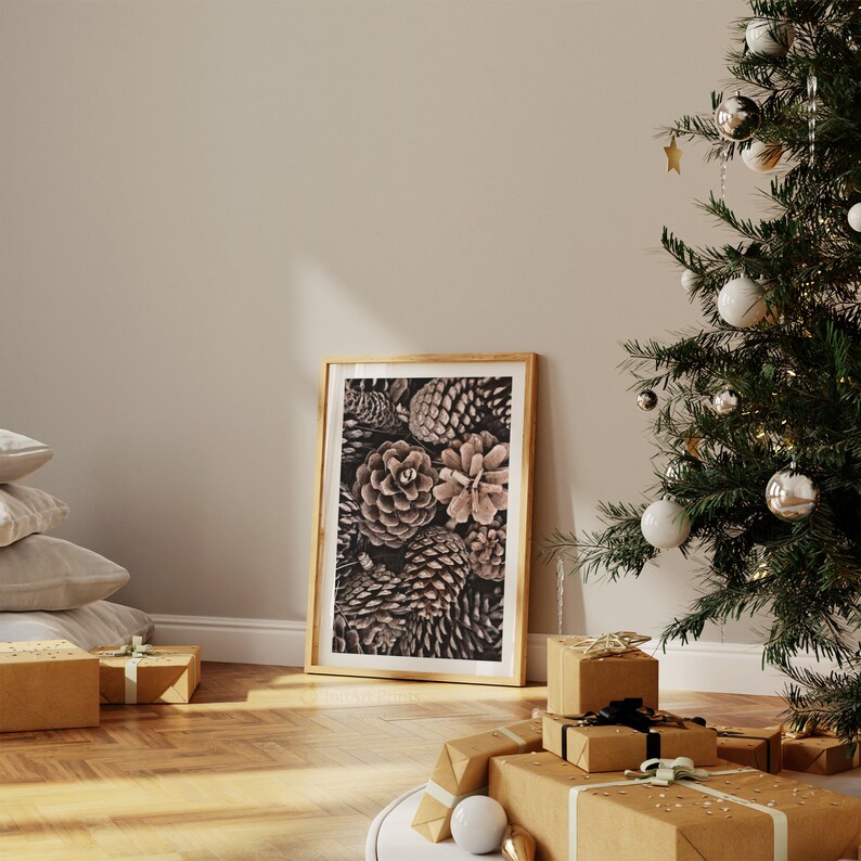 Highquality PRINTABLE Pine Cone Photo Poster, Winter Forest Scent