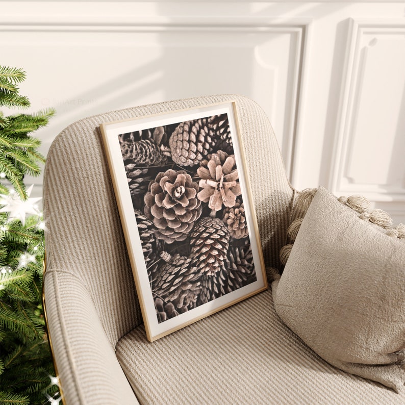 Highquality PRINTABLE Pine Cone Photo Poster, Winter Forest Scent