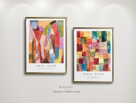 Paul Klee、ABSTRACT、海外版超希少レゾネ、新品額付 Paul Klee Abstract Watercolor Print Set – Colorful Vintage Art, S2