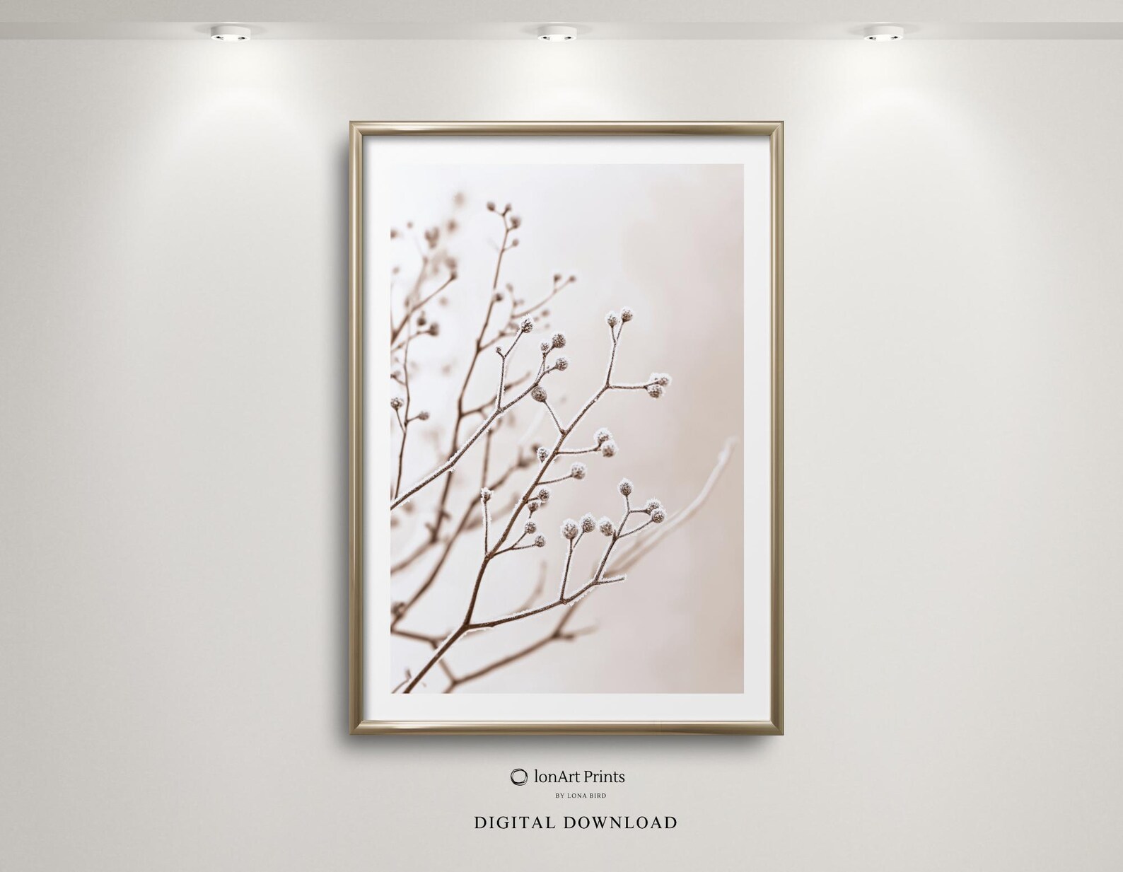 Photo inspiration: Frosty Branches Photography Printable Winter Botanical Wall Decor Photo Inspiration