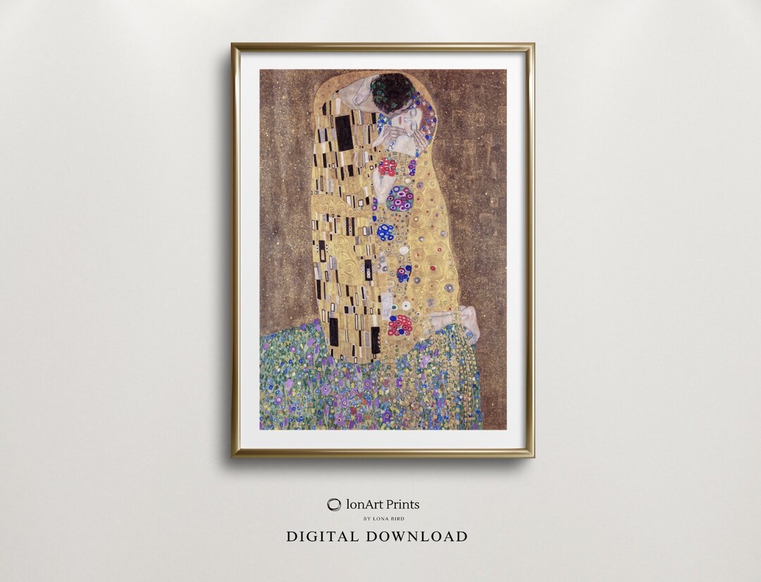 Gustav Klimt the Kiss Print, Art Nouveau Lovers Art (digital Download ...