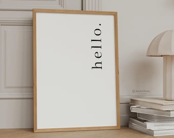 Minimalist Hello Print - Modern Typography Art (Digital Download)