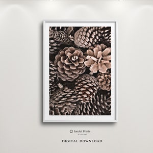 Hochwertiges DRUCKBARE Tannenzapfen Foto Poster, Winter Wald Duft, gemütliche Weihnachts Atmosphäre, Urlaub Dekor, Natur Kunst, festliche Wand Druck